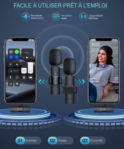 Microphones sans fil - Qualité sonore claire pour l'enregistrement