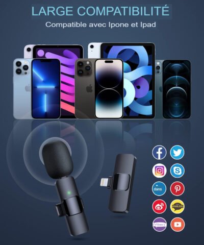 Microphones sans fil - Qualité sonore claire pour l'enregistrement