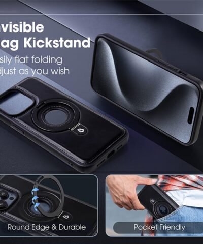 Étui de luxe pour iPhone avec support invisible