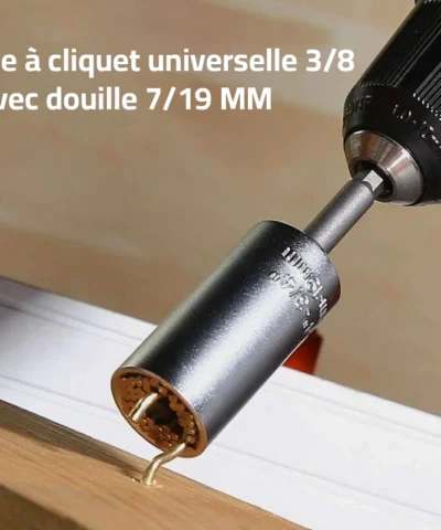 Cle à cliquet universelle 38 avec douille 719 MM avec porte plaquette