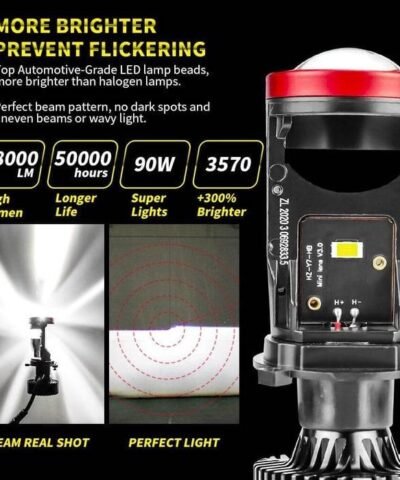 Kit de conversion de phares de voiture 6500K 90W 18000LM feux de route/feux de croisement