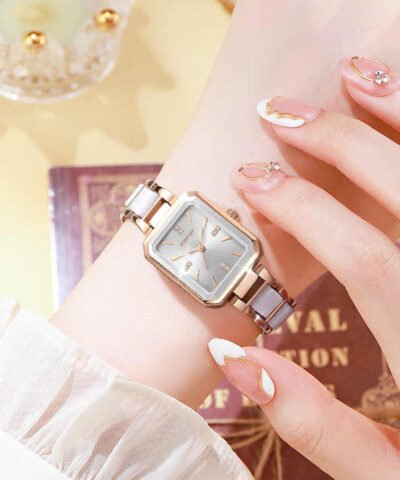 MONTRE À QUARTZ ET DIAMANT POUR FEMMES