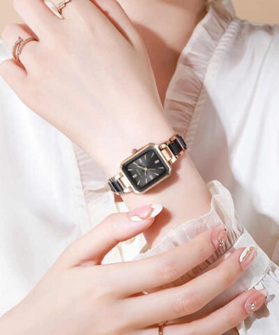 MONTRE À QUARTZ ET DIAMANT POUR FEMMES